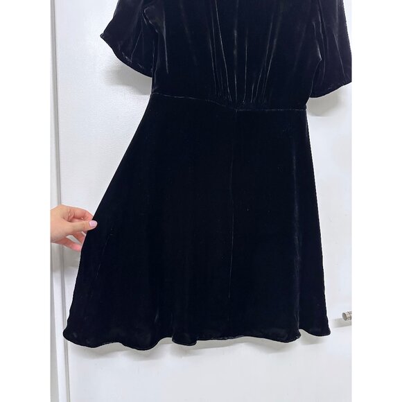 Saloni Tabitha Velvet Mini Dress Black Diamante Embroidery Beaded Crystal US 8 - Picture 10 of 16